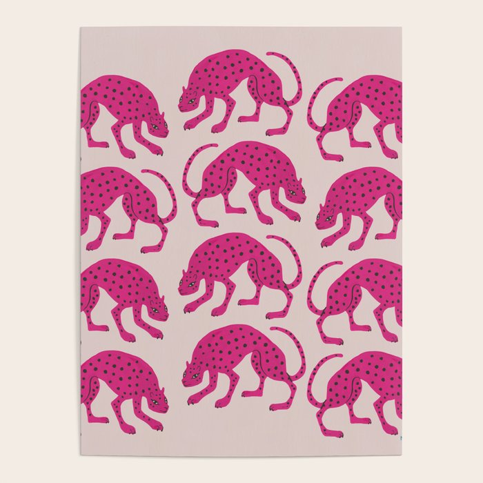 Wild Cats - Pink Poster Gallery Image 1
