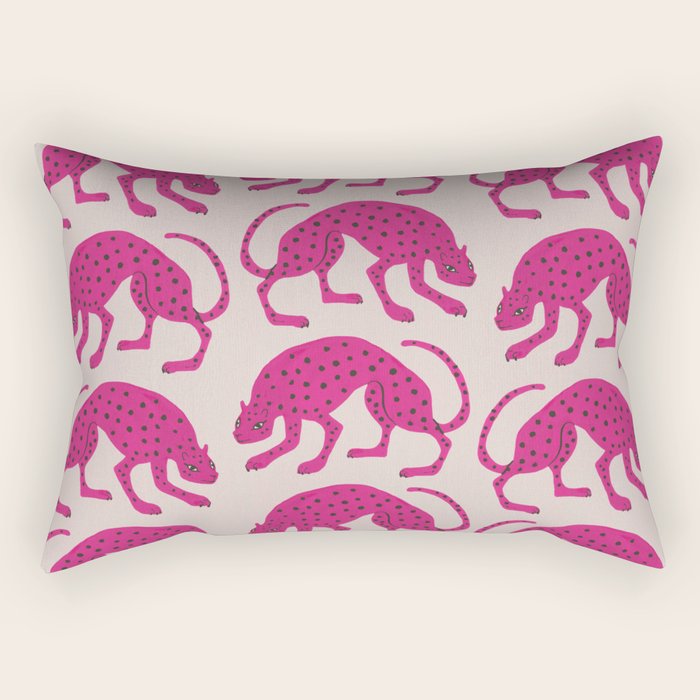 Wild Cats - Pink Rectangular Pillow Gallery Image 2