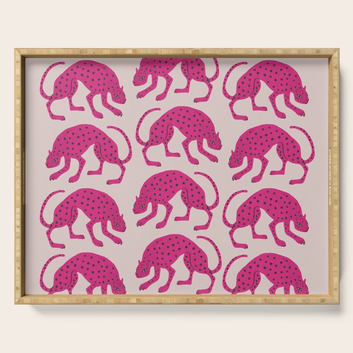 Wild Cats - Pink Serving Tray Gallery Image 1