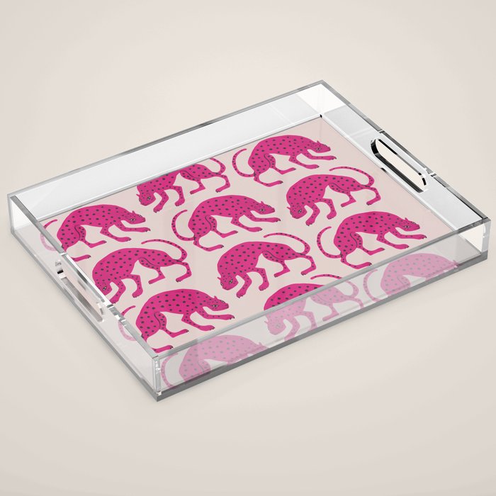 Wild Cats - Pink Acrylic Tray Gallery Image 1