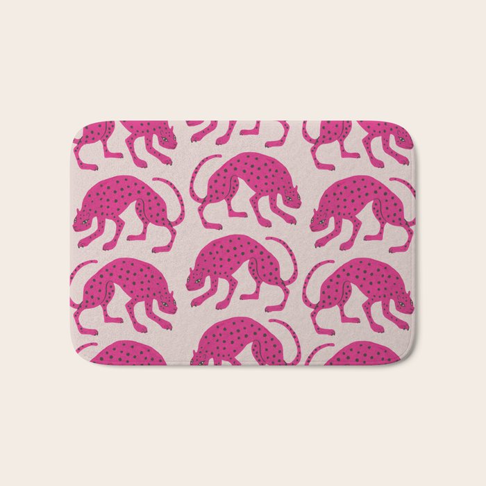 Wild Cats - Pink Bath Mat Gallery Image 1