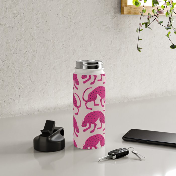 Wild Cats - Pink Water Bottle Gallery Image 5