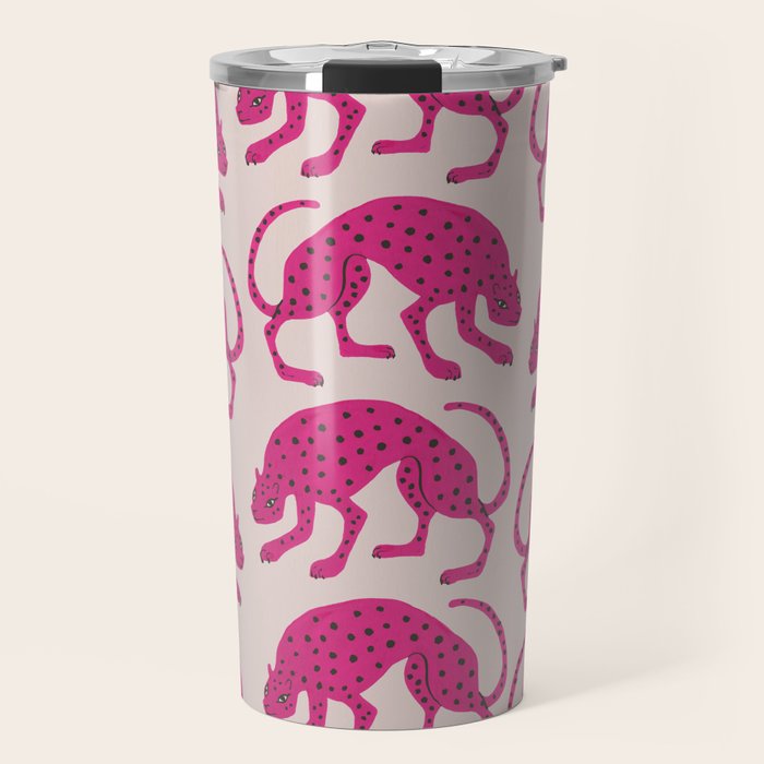 Wild Cats - Pink Travel Mug Gallery Image 1
