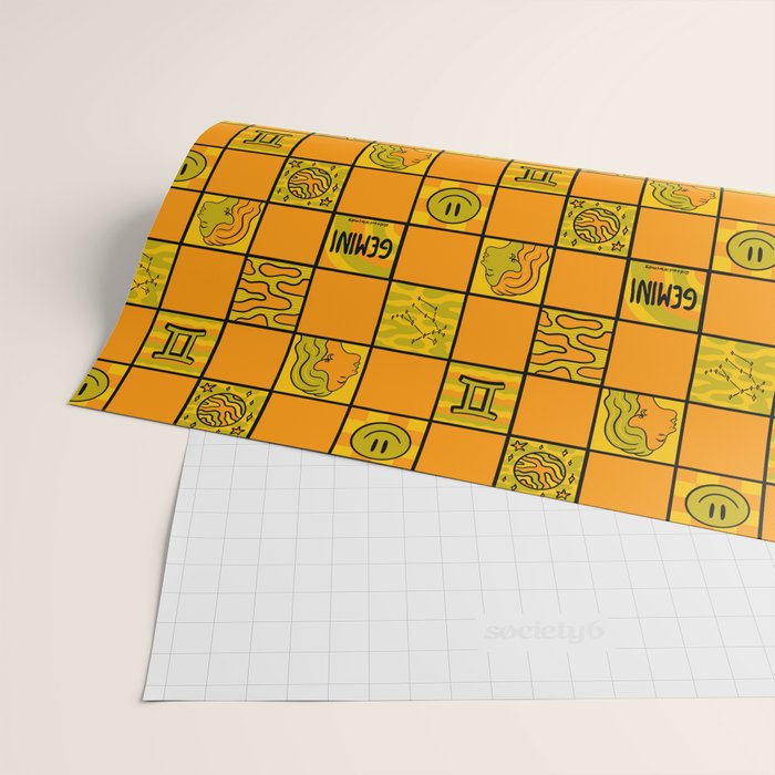Gemini Checkered Print Wrapping Paper Gallery Image 2