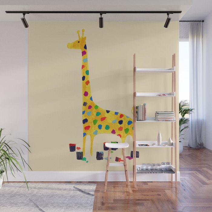 Paint by number giraffe Wall Mural Gallery Image 1