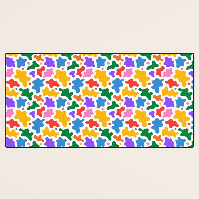 Abstract colorful art splash shape pattern Desk Mat Gallery Image 3