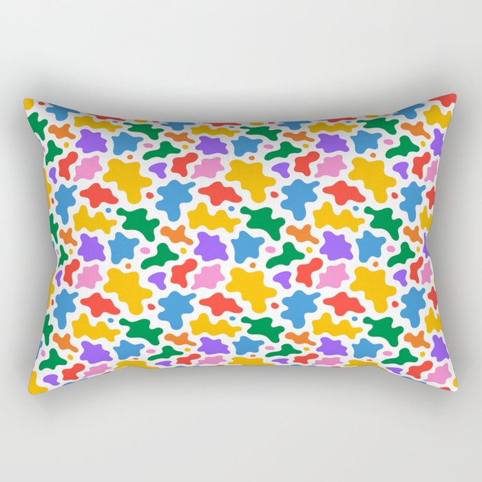 Abstract colorful art splash shape pattern Rectangular Pillow Gallery Image 1