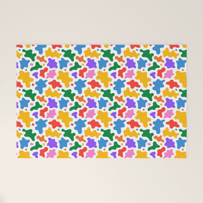 Abstract colorful art splash shape pattern Welcome Mat Gallery Image 1