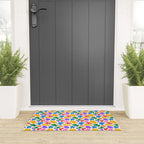 Abstract colorful art splash shape pattern Welcome Mat Gallery Image 3