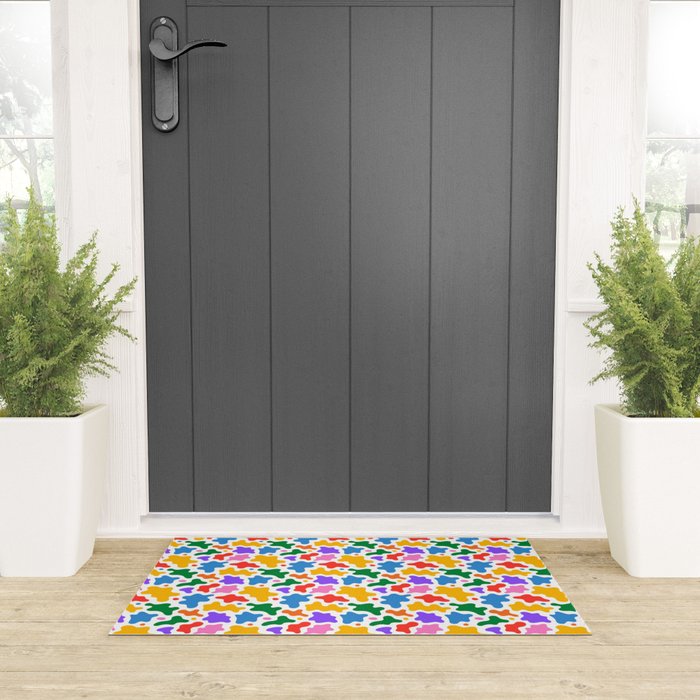 Abstract colorful art splash shape pattern Welcome Mat Gallery Image 3