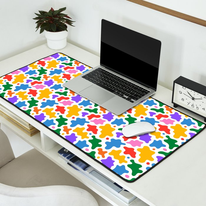 Abstract colorful art splash shape pattern Desk Mat Gallery Image 2