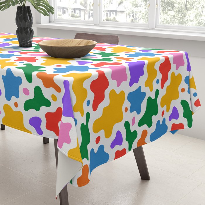 Abstract colorful art splash shape pattern Tablecloth Gallery Image 3