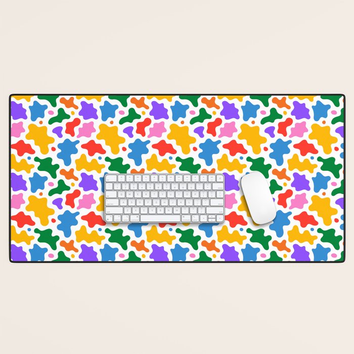Abstract colorful art splash shape pattern Desk Mat Gallery Image 1