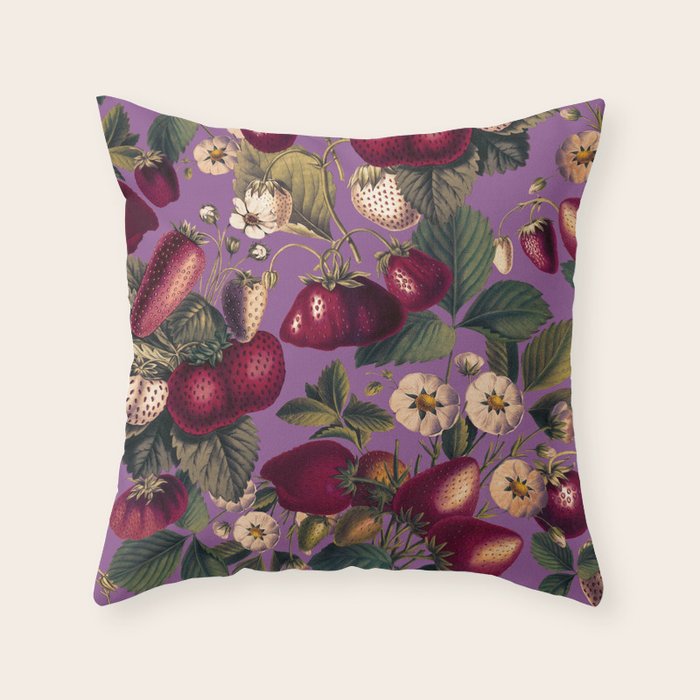 Strawberry Fields Forever VI Throw Pillow Gallery Image 1