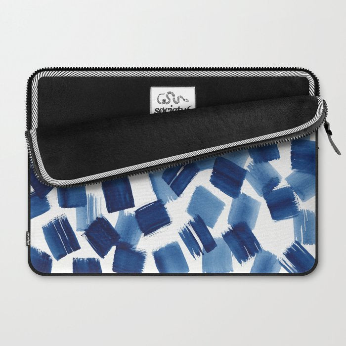 Indigo Brush Strokes | No.1 Laptop Sleeve Gallery Image 2