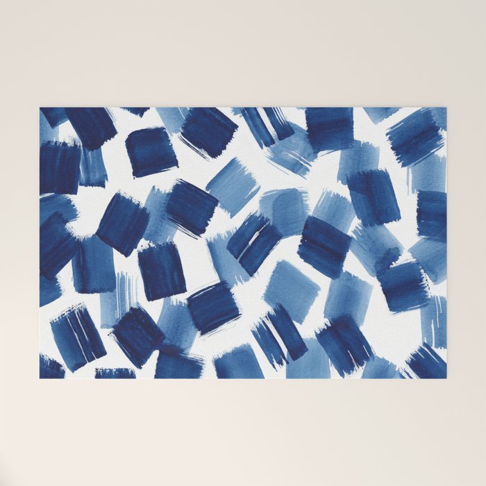 Indigo Brush Strokes | No.1 Welcome Mat Gallery Image 1