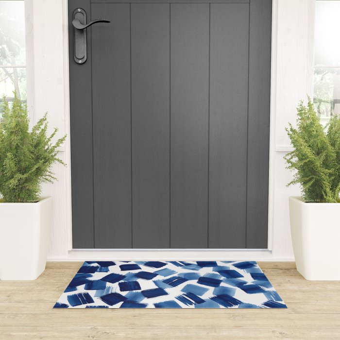 Indigo Brush Strokes | No.1 Welcome Mat Gallery Image 3