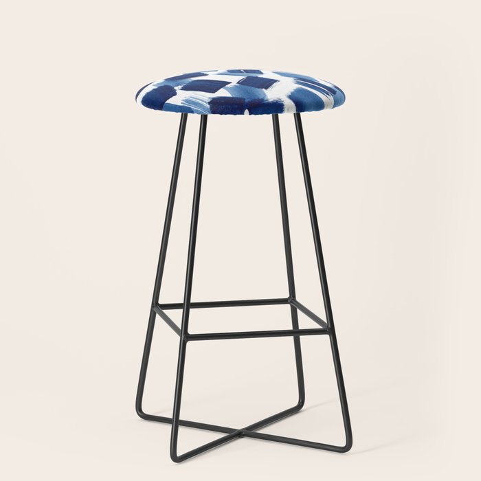 Indigo Brush Strokes | No.1 Stool Gallery Image 1