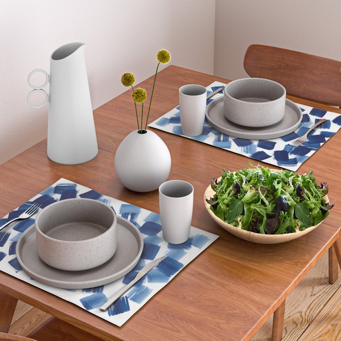 Indigo Brush Strokes | No.1 Placemat Gallery Image 2