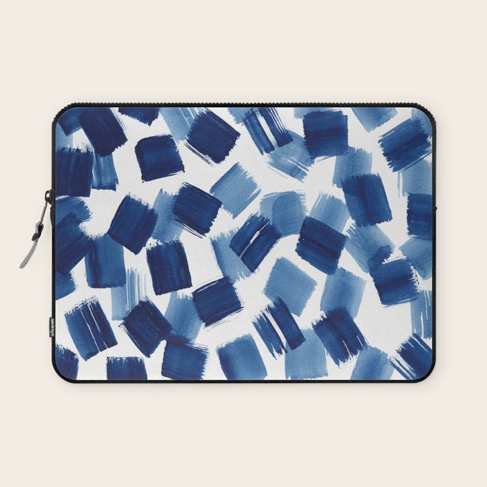 Indigo Brush Strokes | No.1 Laptop Sleeve Gallery Image 1