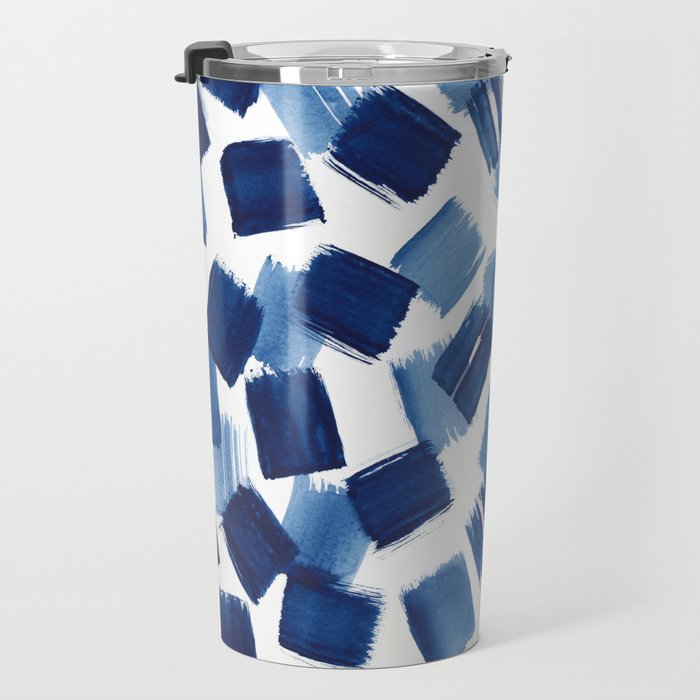 Indigo Brush Strokes | No.1 Travel Mug Gallery Image 3