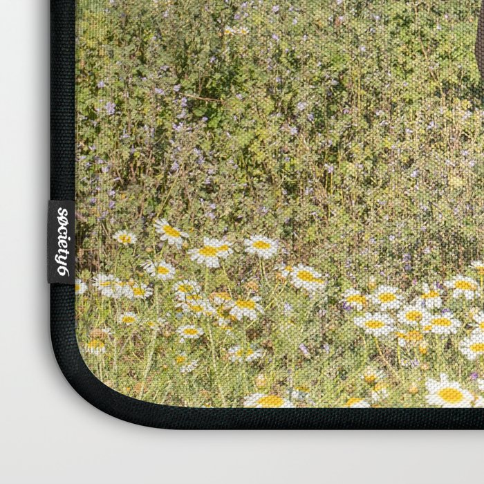Horses in a Field of Wildflowers | Portugal Travel Art Print | Animal Photography in Europe Laptop Sleeve Gallery Image 3