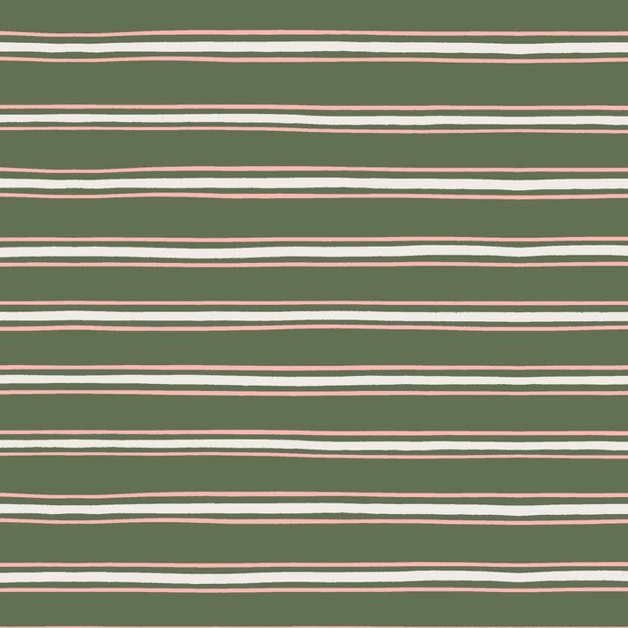 Triple Stripe Pattern Muted Green, Cream, Pink Coffee Mug Gallery Image 2