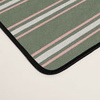 Triple Stripe Pattern Muted Green, Cream, Pink Desk Mat Gallery Image 4