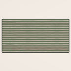 Triple Stripe Pattern Muted Green, Cream, Pink Desk Mat Gallery Image 3
