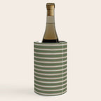 Triple Stripe Pattern Muted Green, Cream, Pink Wine Chiller Gallery Image 1