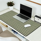 Triple Stripe Pattern Muted Green, Cream, Pink Desk Mat Gallery Image 2