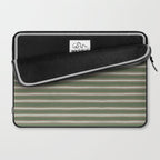 Triple Stripe Pattern Muted Green, Cream, Pink Laptop Sleeve Gallery Image 2