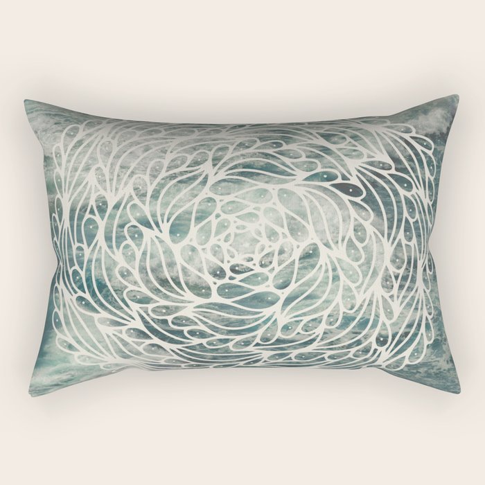 Mandala Ocean Waves Rectangular Pillow Gallery Image 2