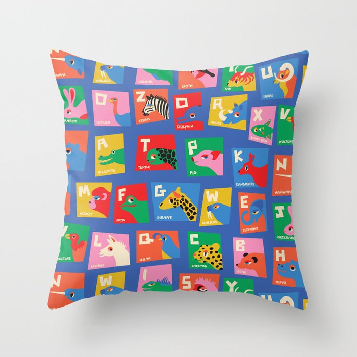 Animal Alphabet Throw Pillow Gallery Image 6