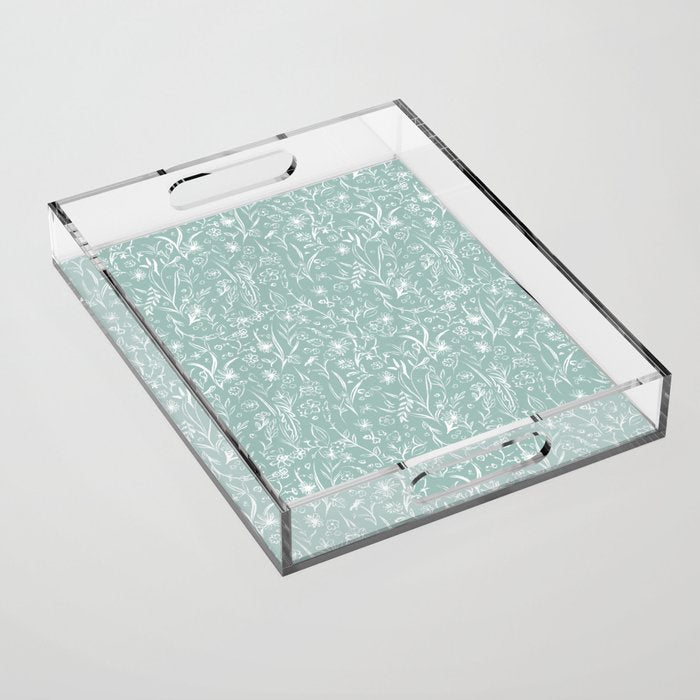 Wild Garden Drawing (Pale Blue) Acrylic Tray Gallery Image 1