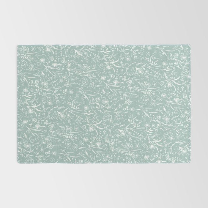 Wild Garden Drawing (Pale Blue) Rug Gallery Image 2
