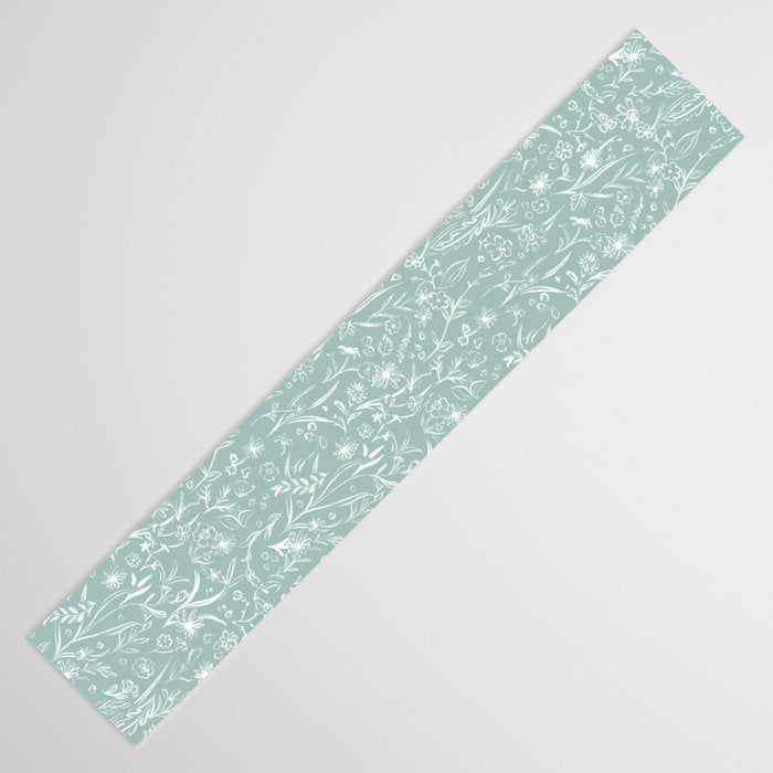 Wild Garden Drawing (Pale Blue) Table Runner Gallery Image 3