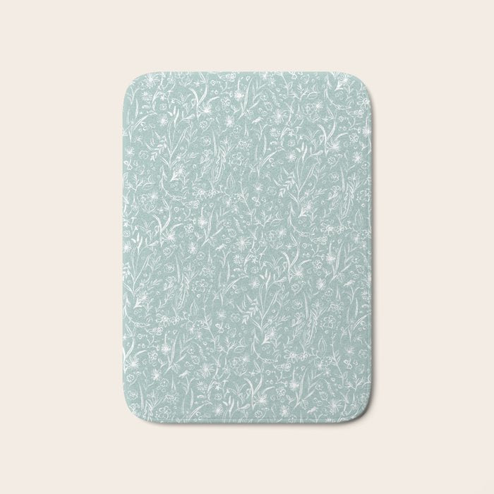 Wild Garden Drawing (Pale Blue) Bath Mat Gallery Image 1