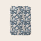 Cranes and Chrysanthemums - Indigo Blue Bath Mat Gallery Image 1