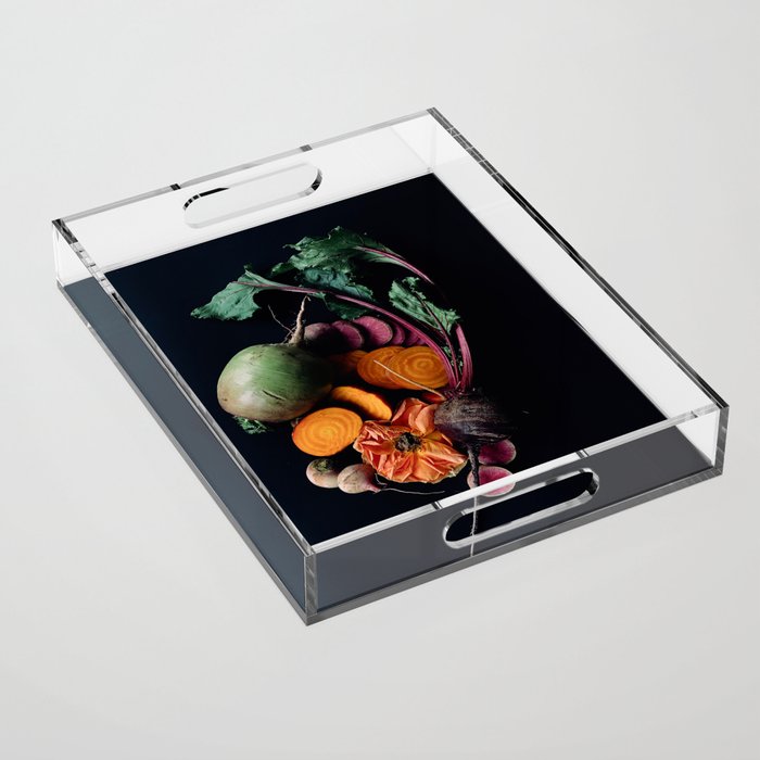 Moody Root Vegetables and Rose Acrylic Tray Gallery Image 1