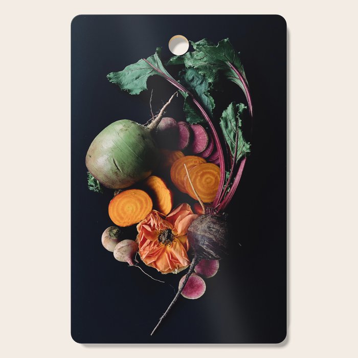 Moody Root Vegetables and Rose Cutting Board Gallery Image 1