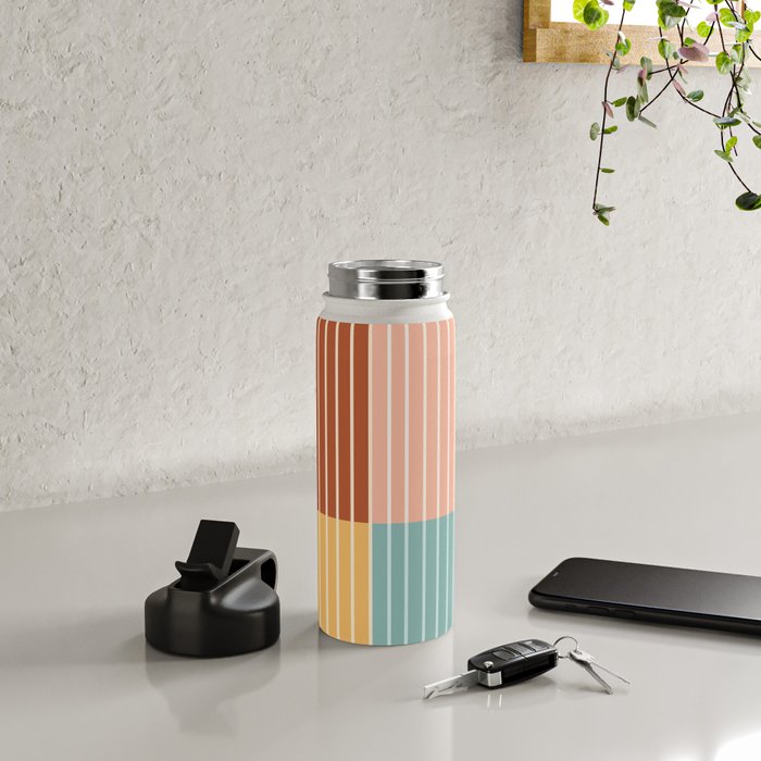 Color Block Line Abstract VI Water Bottle Gallery Image 4