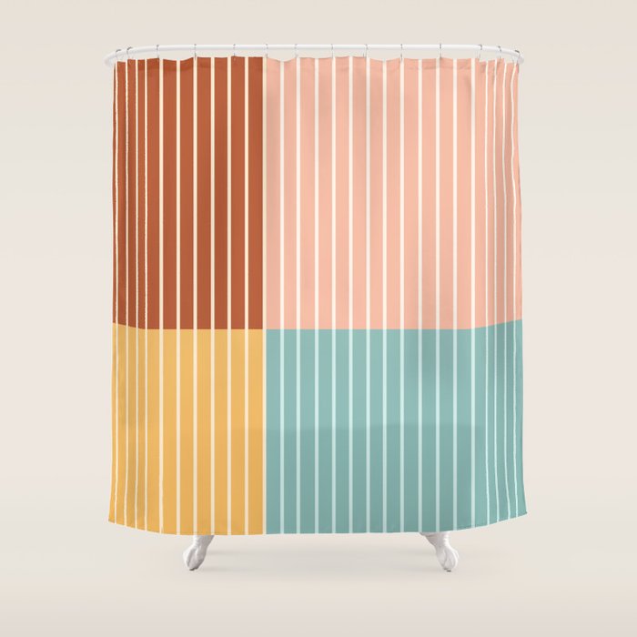 Color Block Line Abstract VI Shower Curtain Gallery Image 1