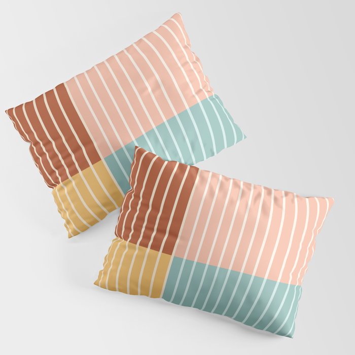 Color Block Line Abstract VI Pillow Sham Gallery Image 3