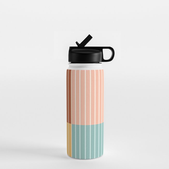 Color Block Line Abstract VI Water Bottle Gallery Image 1