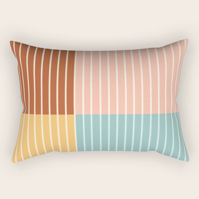 Color Block Line Abstract VI Rectangular Pillow Gallery Image 1