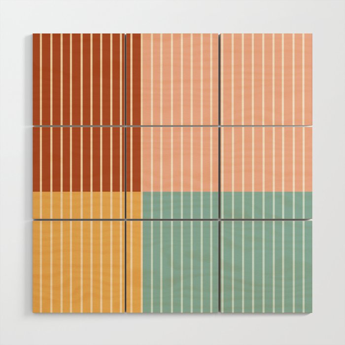 Color Block Line Abstract VI Wood Wall Art Gallery Image 1