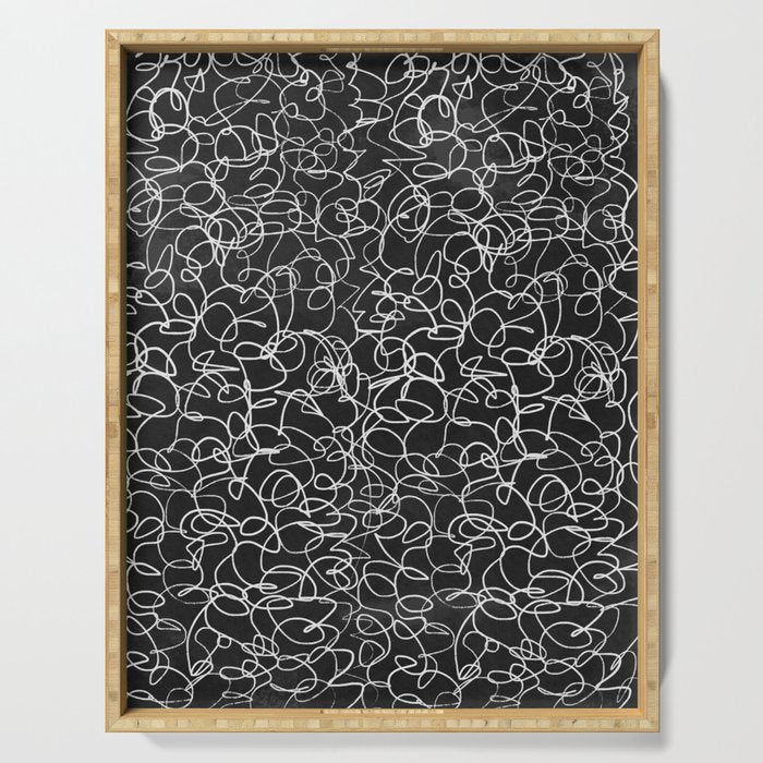 Onyx: Mid Century Abstract Art Serving Tray Gallery Image 1
