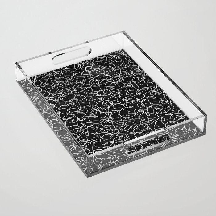 Onyx: Mid Century Abstract Art Acrylic Tray Gallery Image 1