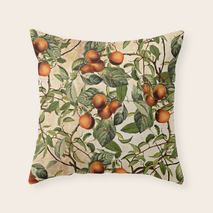 Vintage Fruit Pattern Throw Pillow Gallery Image 6